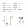 Σκουλαρίκια από ασήμι S925 με πέτρες moissanite D Color και VVS1. - 1 Καράτι+1 Καράτι / Χρυσό