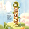 Adorable collection of 5 lazy cat blind box figurines in a creative tree-hollow display tower - Tree Hole Lazy Meow Time (0342) / Set of 4