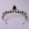Vintage black and gold Baroque crown for gothic cosplay and birthday party headpieces - Spherical Main Gem Crown (TS-J3120BLK)