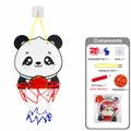 Set de canasta de baloncesto infantil panda con pelota y bomba - Bolsa OPP - Panda (Tablero de Baloncesto Plegable de Cartón)