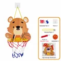 Set de aro de baloncesto de oso de dibujos animados para niños con mini balón - Bolsa OPP - Oso Pardo (Tablero de Baloncesto Plegable de Cartón)
