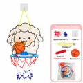Juego de canasta de baloncesto colgante para niños con diseño de oveja y accesorios - Bolsa OPP - Oveja (Tablero de Baloncesto Plegable de Cartón)