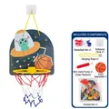 Indoor cartoon alien theme basketball hoop set with mini ball and pump for kids - OPP Bag - Space UFO (Hanging Foldable Cardboard Board)