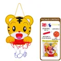Cartoon tiger themed indoor hanging basketball hoop set for children with pump and ball - OPP Bag - Tiger (Hanging Foldable Cardboard Board)