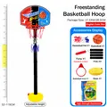 Adjustable indoor kids vertical basketball hoop set with ball and pump for sports play - English Color Box - Standing Cardboard Hoop