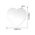 7cm heart-shaped transparent acrylic blank with hole for DIY crafts, 2mm thick specification - Heart Shape (TM_A054)