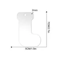 Clear acrylic Christmas stocking blank for crafts with hole 7x5cm and 2mm thickness - Christmas Stocking (TM_A056)