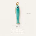 Colgante de pez esmaltado, cobre chapado en oro 14k para joyería de playa DIY moda - Pez Pequeño Turquesa