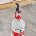 Portable black metal desk side bag hanger hook with strong clamp for heavy items - Top Bar Single Hook Style / Black