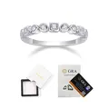 Bague élégante en argent S925 Moissanite avec certificat GRA et écrin à bijoux raffiné - Style géométrique ondulé (R13428) (Avec emballage complet et certificat GRA)