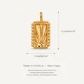 Pendentif rectangulaire soleil en cuivre avec zircon, dimensions 12,62 mm par 9,16 mm. - Pendentif rectangulaire lever et coucher de soleil uniquement (Sans chaîne)