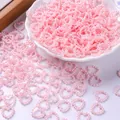 Soft pink heart-shaped ABS pearl beads for DIY nail art and handmade craft decorations. - Light Pink