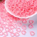 High quality pink heart-shaped ABS imitation pearl beads for nail art and DIY craft decor - Peach Pink