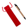 Luxurious red thick velvet drawstring pen pouch for elegant gift packaging and storage - 3.5*17.5cm / Red