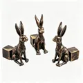 Set of three decorative resin rabbit pot feet in an antique bronze finish - Rabbit (Set of 3)