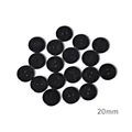 Schwarze 20mm runde Zweiloch-Harzknöpfe für professionelles Nähen und DIY-Bastelprojekte - Schwarzer Brotknopf / 32L (Durchmesser 20mmxDicke 2mm) 50 Stück/Packung