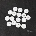 Weiße runde 25mm Zwei-Loch-Harzknöpfe für DIY-Bastelarbeiten und Zubehör zum Nähen von Kleidung - Weißer Brotknopf / 40L (Durchmesser 25mmxDicke 2.5mm) 30 Stück/Packung