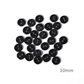 Set aus 10 mm schwarzen Harzknöpfen mit zwei Löchern für Näharbeiten und DIY-Handwerk - Schwarzer Brotknopf / 16L (Durchmesser 10mmxDicke 1.5mm) 100 Stück/Packung