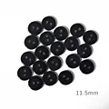 Klassische 11,5 mm schwarze Harzknöpfe für DIY Handwerk und Bekleidungszubehör - Schwarzer Brotknopf / 18L (Durchmesser 11.5mmxDicke 2mm) 100 Stück/Packung