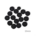 Hochwertige schwarze 15mm Harzknöpfe mit 2 Löchern für DIY-Handwerk und Näharbeiten - Schwarzer Brotknopf / 24L (Durchmesser 15mmxDicke 2mm) 50 Stück/Packung