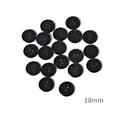 Hochwertige schwarze 18mm Harzknöpfe mit zwei Löchern für Nähprojekte und DIY Bastelzubehör - Schwarzer Brotknopf / 28L (Durchmesser 18mmxDicke 2mm) 50 Stück/Packung