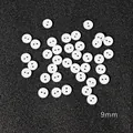 Pack of 9mm small white round resin buttons with two holes for DIY sewing and crafts - White Bread Button / 14L (Diameter 9mmxThickness 1.5mm) 100 Pieces/Pack