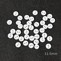 White 11.5mm resin buttons with two holes for DIY sewing and garment accessories - White Bread Button / 18L (Diameter 11.5mmxThickness 2mm) 100 Pieces/Pack