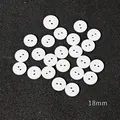 Set mit weißen 18 mm runden Harzknöpfen mit zwei Löchern für DIY-Handwerk und Nähen - Weißer Brotknopf / 28L (Durchmesser 18mmxDicke 2mm) 50 Stück/Packung