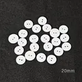 Packung mit 20 mm runden weißen Harzknöpfen mit zwei Löchern für DIY-Nähen und Basteln - Weißer Brotknopf / 32L (Durchmesser 20mmxDicke 2mm) 50 Stück/Packung