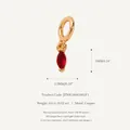 Elegant 18K gold plated copper pendant featuring a marquise cut red zircon birthstone charm - January Garnet Pendant Only (Without Chain)