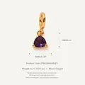 Elegant purple triangle zircon birthstone pendant in 18K gold plated copper, 6mm x 5mm size - February Amethyst Pendant Only (Without Chain)