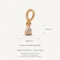 Elegant pear-shaped clear zircon drop pendant in 18K gold-plated copper finish - April Diamond Pendant Only (Without Chain)
