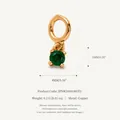 Green zircon birthstone pendant with 18K gold plated copper base for DIY jewelry - May Emerald Pendant Only (Without Chain)