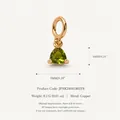Elegant 18K gold plated copper pendant featuring a triangular green birthstone zircon - August Peridot Pendant Only (Without Chain)