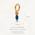 December birthstone pendant with blue marquise zircon and 18K gold plated copper - September Sapphire Pendant Only (Without Chain)