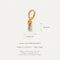 Small rectangular champagne zircon birthstone pendant in 18K gold plated copper metal - November Citrine Pendant Only (Without Chain)