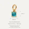 December birthstone square blue zircon pendant charm, 18K gold plated copper jewelry - December Zircon Pendant Only (Without Chain)