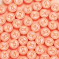High-quality orange ribbon pattern polymer clay loose beads for DIY handmade jewelry crafts - Orange