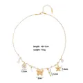 Detailed view of handmade woven necklace with multiple shell and starfish charms - Braided Rope Gold Chain Layered Charm Style (Style 1) / 48+5cm / Gold