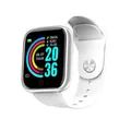 Professionelle Y68 D20 Smartwatch Fitness-Tracker mit weißem Silikonarmband und Farbdisplay - Weiß