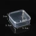 Small transparent plastic square box for jewelry and earplug storage, 5.5x5.5x2cm. - 5.5 Square (5.5*5.5*2cm) / Clear