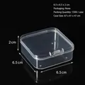 Mini transparent plastic square storage box for jewelry and earplugs measuring 6.5cm - 6.5 Square (6.5*6.5*2cm) / Clear