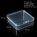 Transparent square plastic jewelry box for earplugs and small accessories, 8.5x8.5x2.5cm - 8.5 Square (8.5*8.5*2.5cm) / Clear