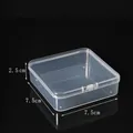 Clear plastic square storage box organizer for jewelry earrings 7.5x7.5x2.5cm - 7.5 Square (7.5*7.5*2.5cm) / Clear