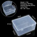 Transparent rectangular plastic storage box variant with lid and clear dimensions - 1-703 Empty Box (15.6*11.6*7.1cm) / Clear
