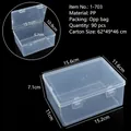 Durable transparent plastic rectangular storage box for jewelry or small accessories - 1-702 Empty Box (14.2*10.3*5.8cm) / Clear