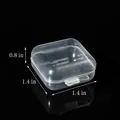 Compact transparent plastic jewelry storage box for earrings, 3.5x3.5x2cm size - 3.5x3.5x1.8cm