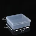 Clear transparent plastic square storage box for jewelry with 11.5x11.5x3.5cm measurements - 11.5 Square Box (11.5*11.5*3.5cm) / Clear