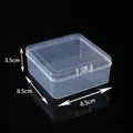Small transparent plastic square jewelry storage box dimensions 8.5x8.5x3.5cm for organization - 3585 Square Box (8.5*8.5*3.5cm) / Clear