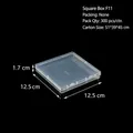 Clear square plastic storage box for jewelry and small accessories, 12.5x12.5cm - F11 Square Box (12.5*12.5*1.8cm)